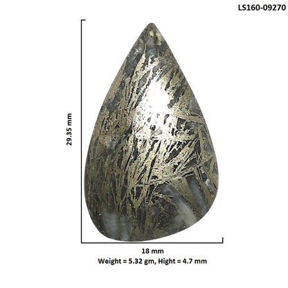 Natural Feder Pyrite 18x29.35x4.7 mm Pear Shape Polished Gemstone LS160-09270