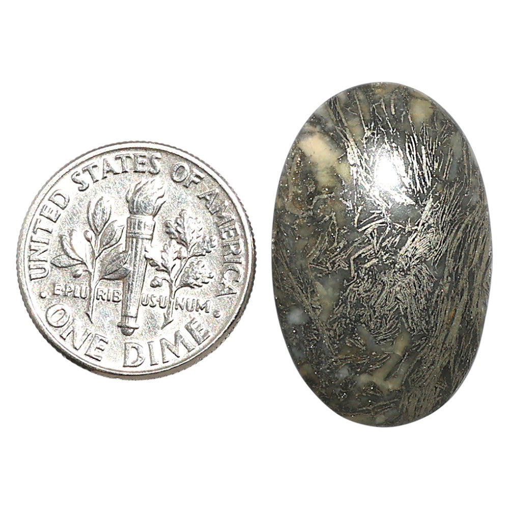 Natural Feder Pyrite 16.5x25.6x5 mm Oval Shape Polished Gemstone LS160-09274