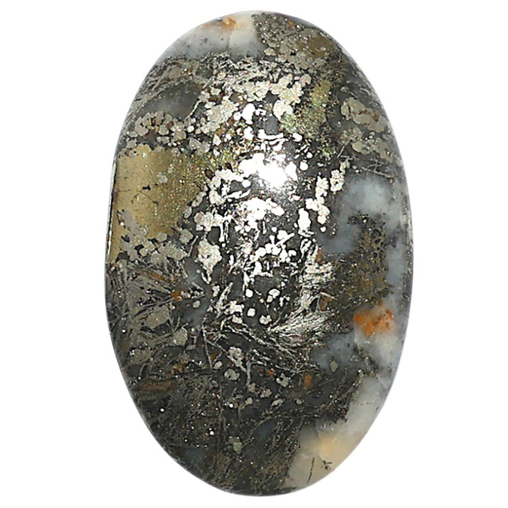 Natural Feder Pyrite 17.7x27.8x5.7 mm Oval Shape Polished Gemstone LS160-09275