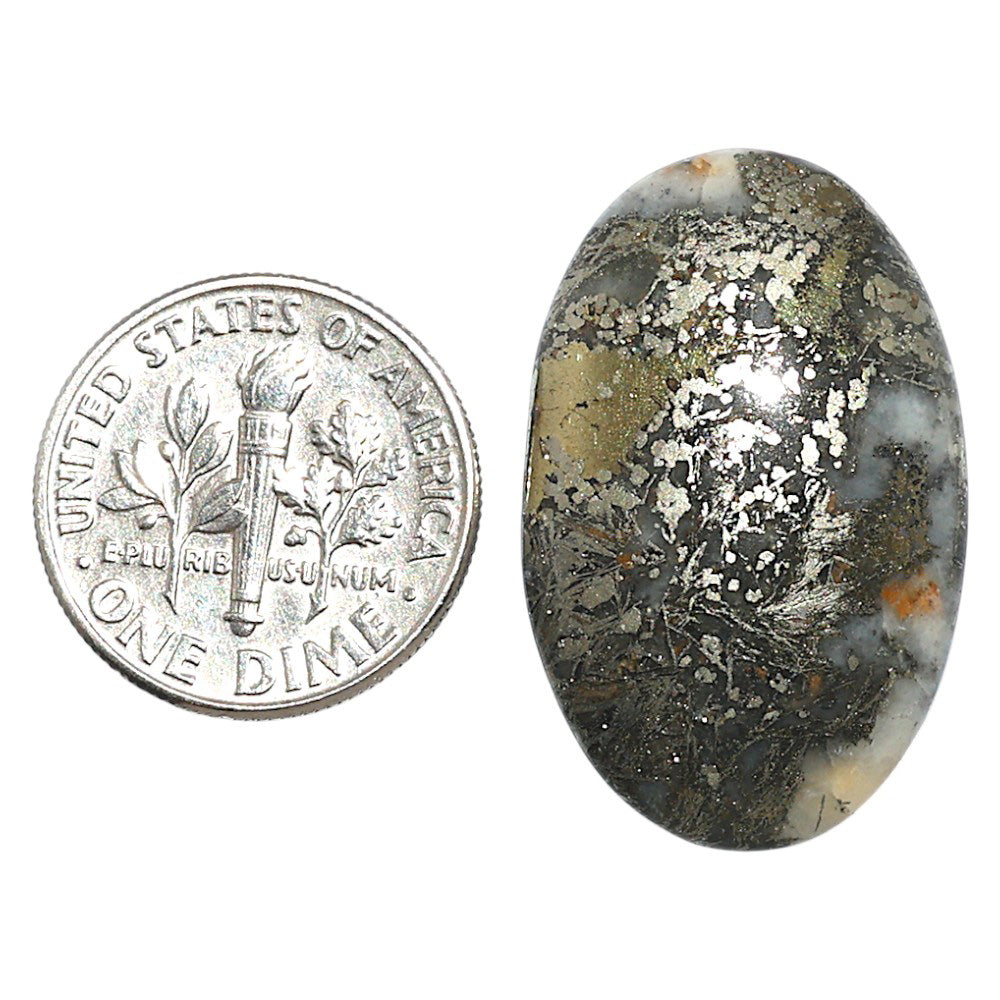 Natural Feder Pyrite 17.7x27.8x5.7 mm Oval Shape Polished Gemstone LS160-09275