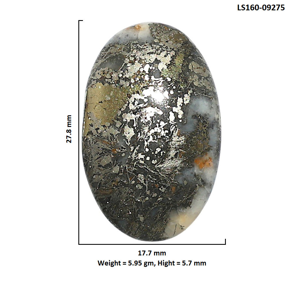 Natural Feder Pyrite 17.7x27.8x5.7 mm Oval Shape Polished Gemstone LS160-09275