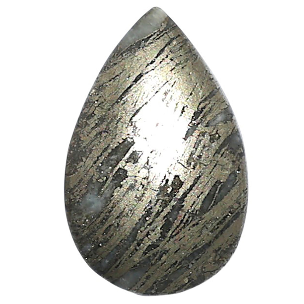 Natural Feder Pyrite 13x20.3x4.7 mm Pear Shape Polished Gemstone LS160-09277