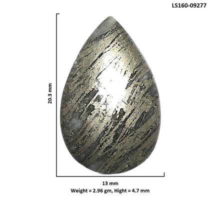 Natural Feder Pyrite 13x20.3x4.7 mm Pear Shape Polished Gemstone LS160-09277
