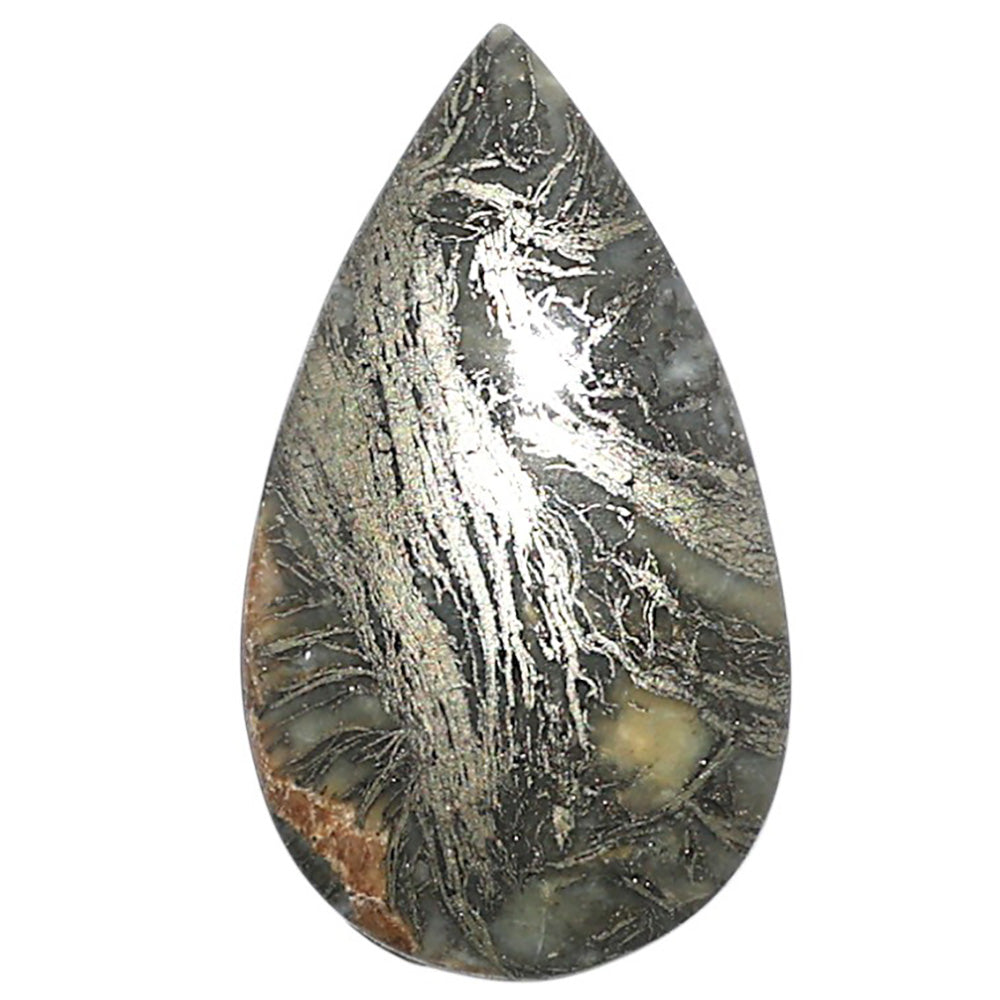 Natural Feder Pyrite 15.8x27.35x4.6 mm Pear Shape Polished Gemstone LS160-09279