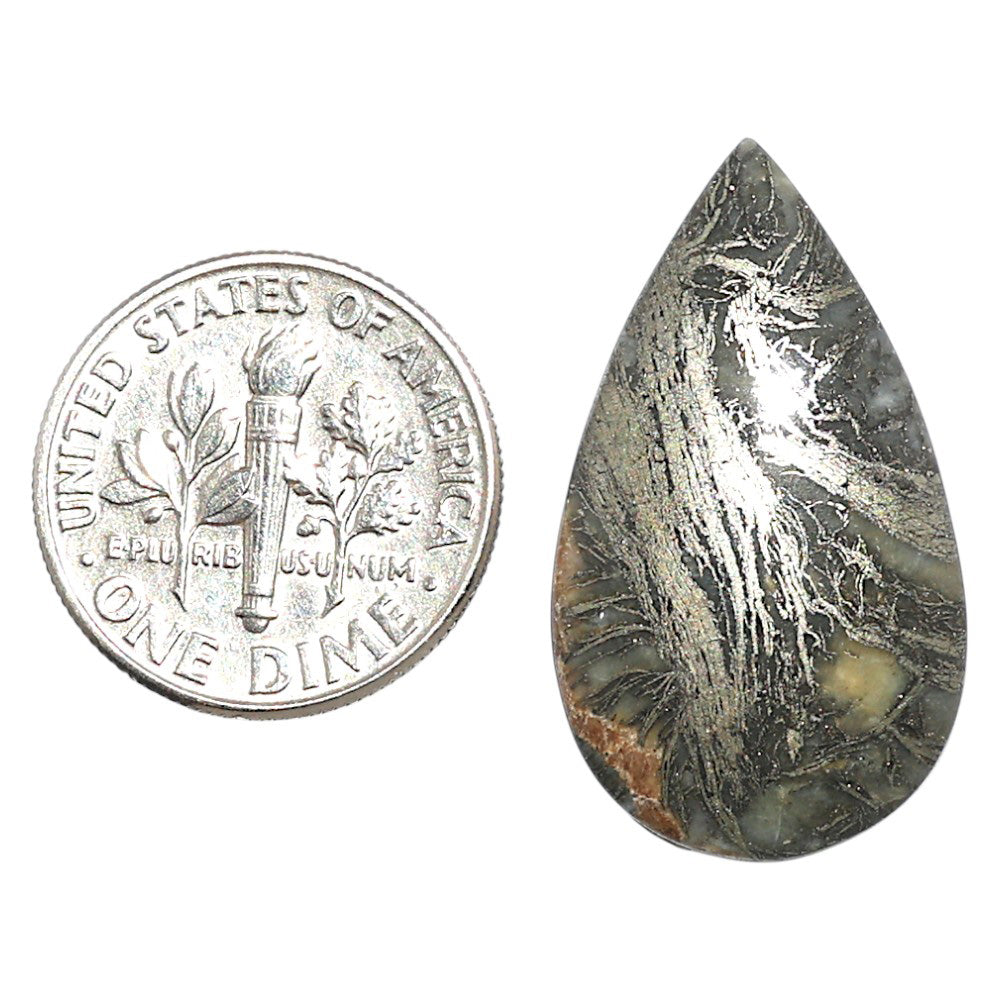 Natural Feder Pyrite 15.8x27.35x4.6 mm Pear Shape Polished Gemstone LS160-09279