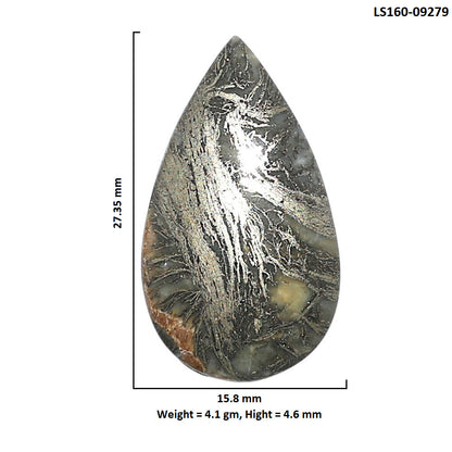 Natural Feder Pyrite 15.8x27.35x4.6 mm Pear Shape Polished Gemstone LS160-09279