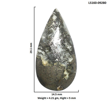 Natural Feder Pyrite 14.5x29.1x5 mm Pear Shape Polished Gemstone LS160-09280
