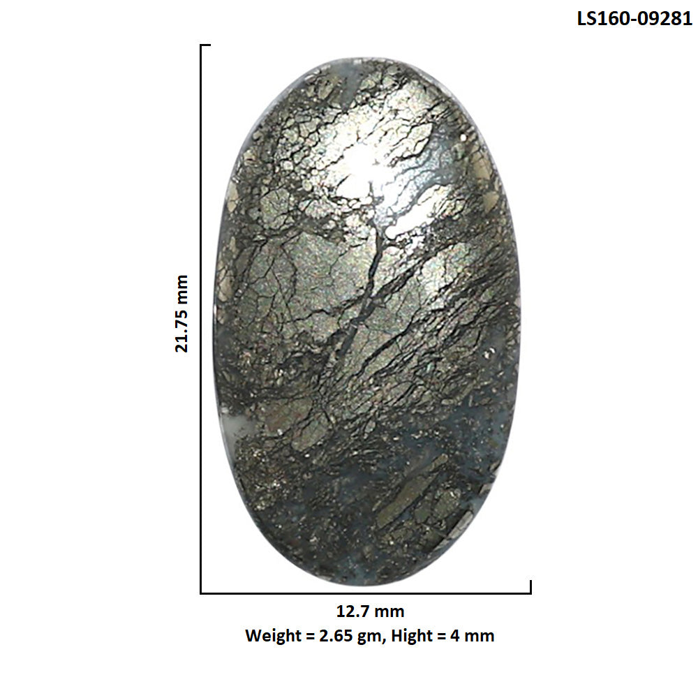 Natural Feder Pyrite 12.7x21.75x4 mm Oval Shape Polished Gemstone LS160-09281