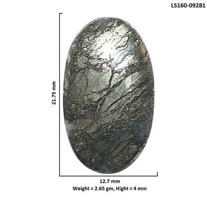 Natural Feder Pyrite 12.7x21.75x4 mm Oval Shape Polished Gemstone LS160-09281