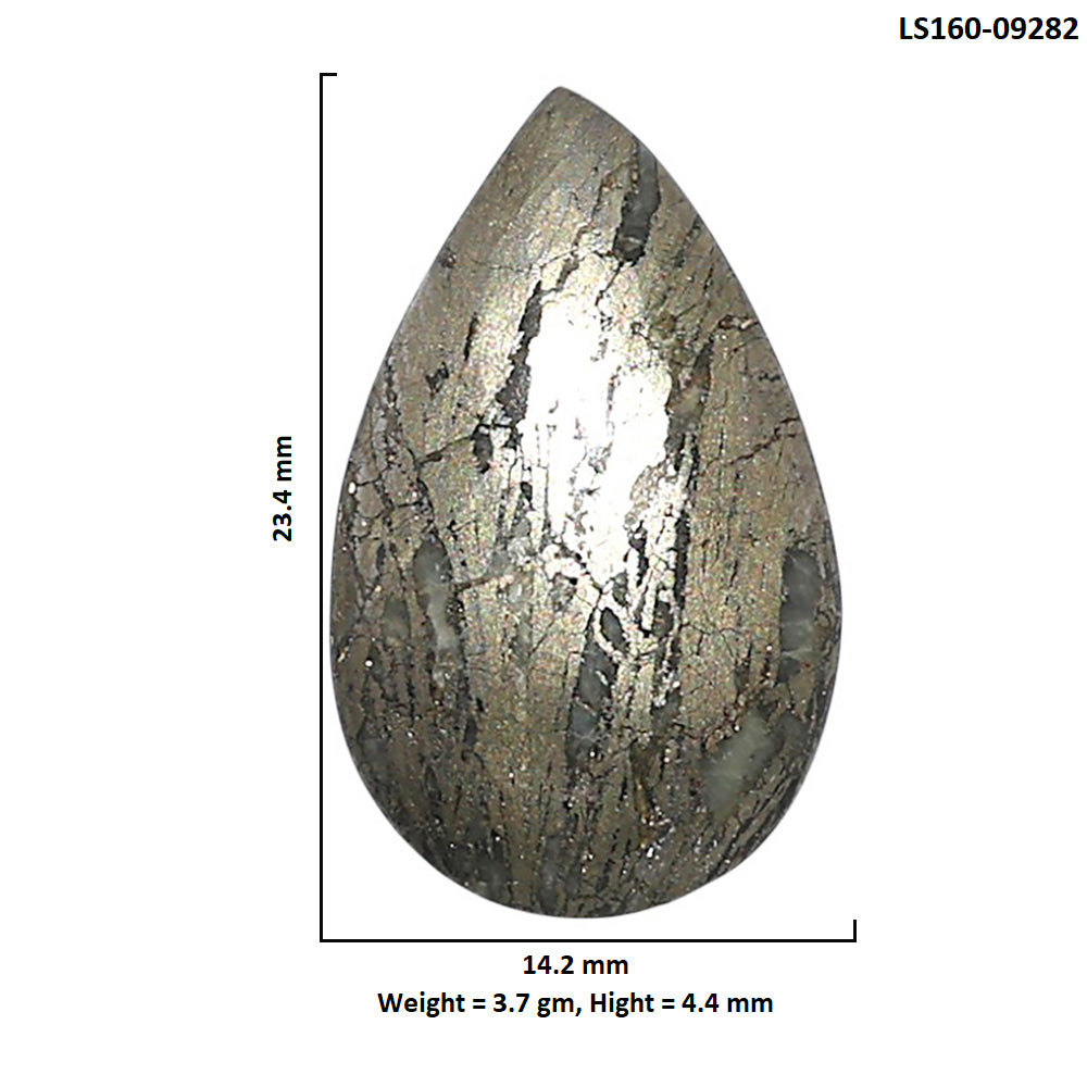 Natural Feder Pyrite 14.2x23.4x4.4 mm Pear Shape Polished Gemstone LS160-09282