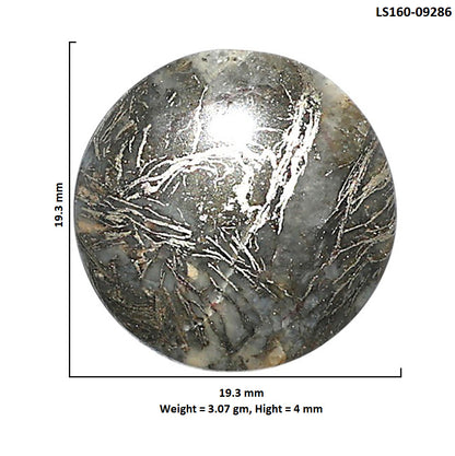 Natural Feder Pyrite 19.3x19.3x4 mm Round Shape Polished Gemstone LS160-09286