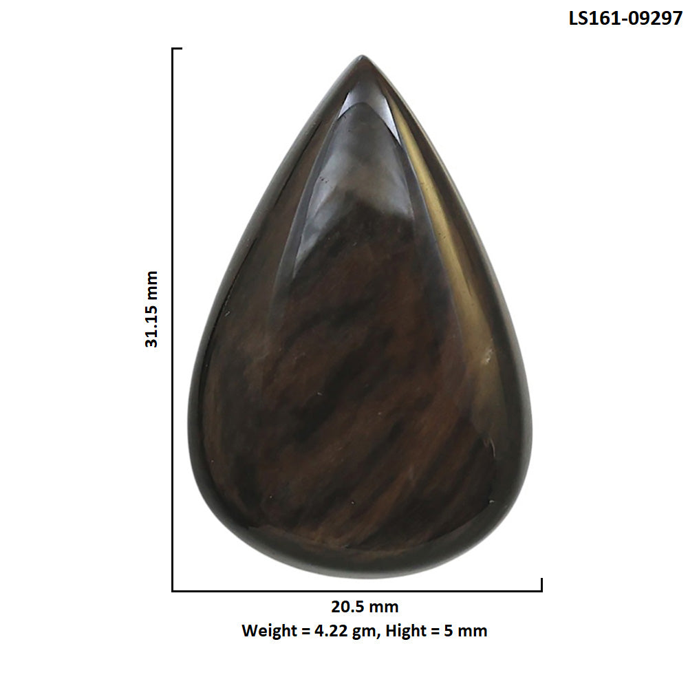 Natural Hypersthene 20.5x31.15x5 mm Pear Shape Polished Gemstone LS161-09297