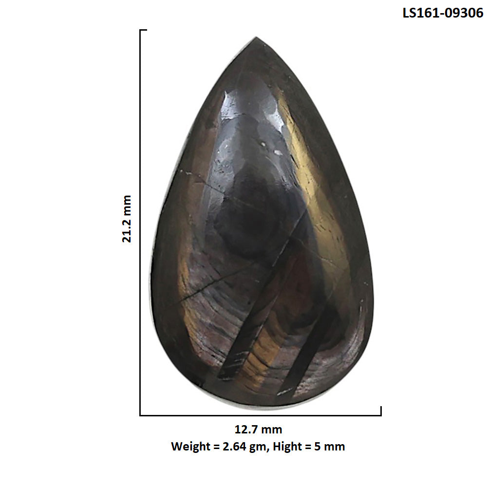 Natural Hypersthene 12.7x21.2x5 mm Pear Shape Polished Gemstone LS161-09306