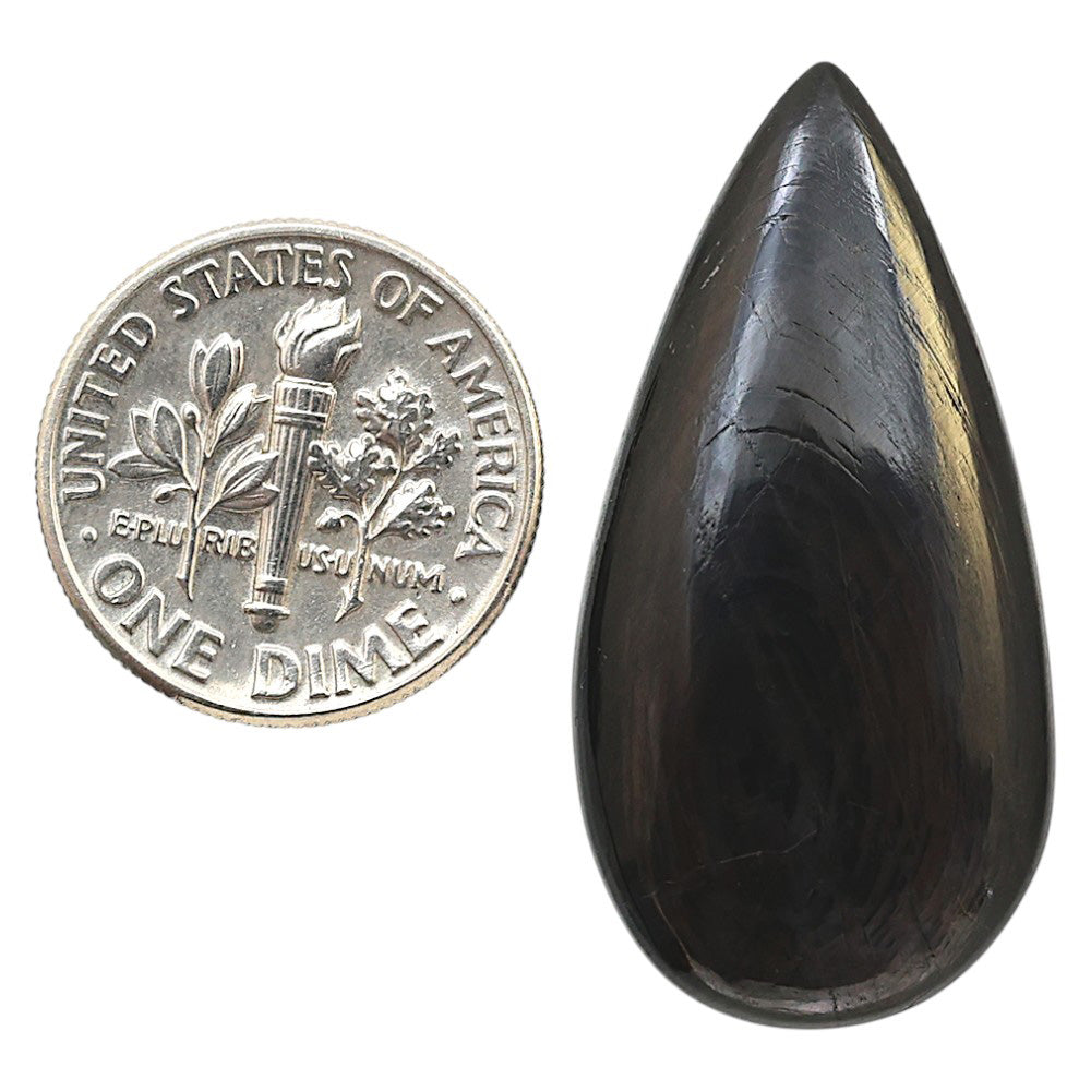 Natural Hypersthene 16.8x33.8x5 mm Pear Shape Polished Gemstone LS161-09308