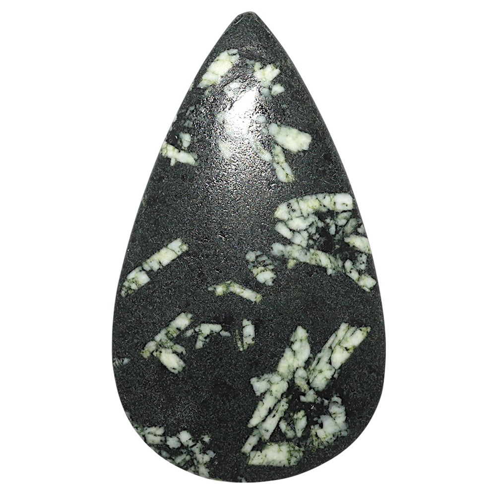 Natural Chinese Writing Stone 27.7x47.2x5 mm Pear Shape Polished Gemstone LS162-09309