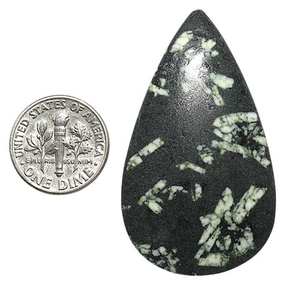 Natural Chinese Writing Stone 27.7x47.2x5 mm Pear Shape Polished Gemstone LS162-09309