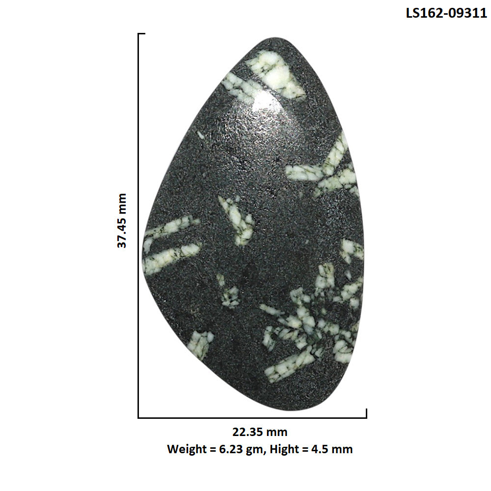 Natural Chinese Writing Stone 22.35x37.45x4.5 mm Fancy Shape Polished Gemstone LS162-09311