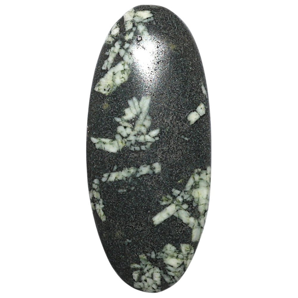 Natural Chinese Writing Stone 17.5x40x5 mm Oval Shape Polished Gemstone LS162-09314