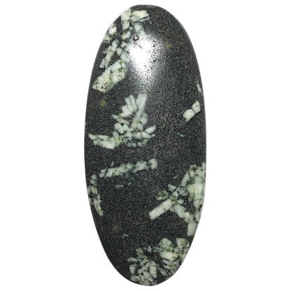 Natural Chinese Writing Stone 17.5x40x5 mm Oval Shape Polished Gemstone LS162-09314