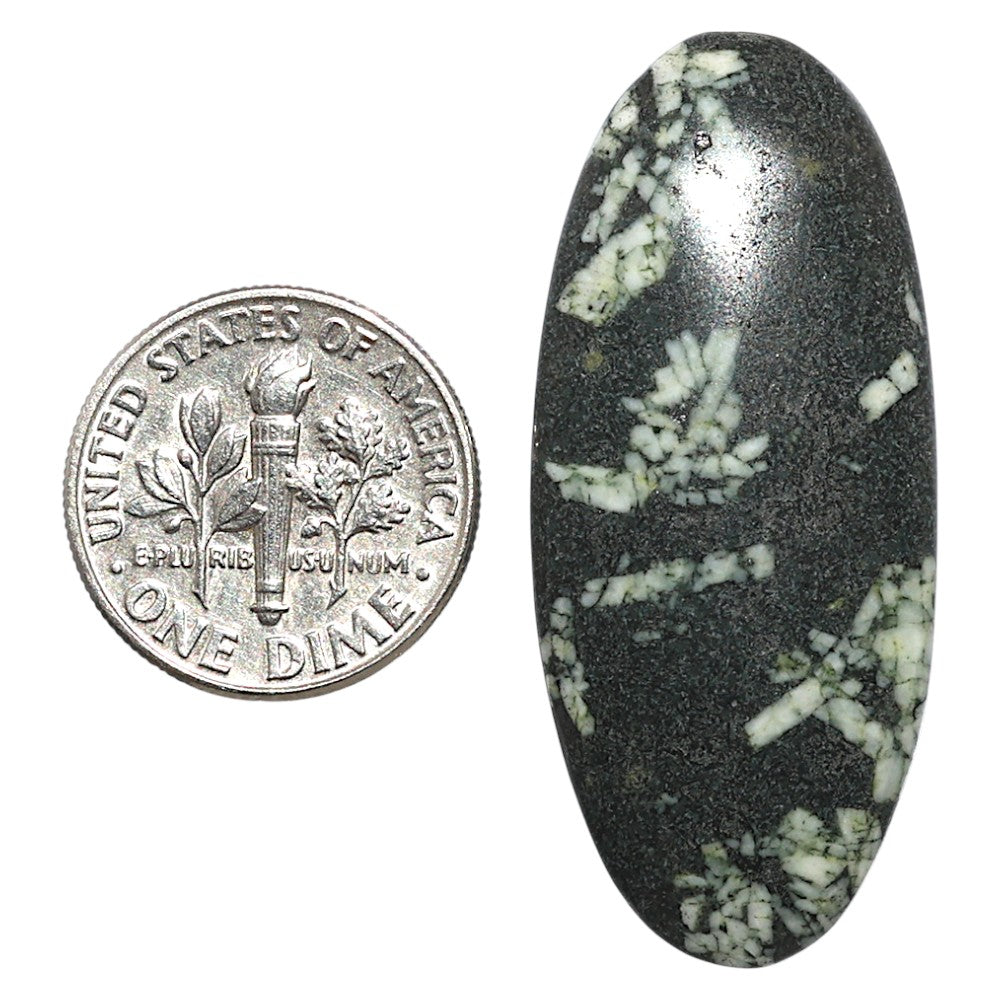 Natural Chinese Writing Stone 17.5x40x5 mm Oval Shape Polished Gemstone LS162-09314