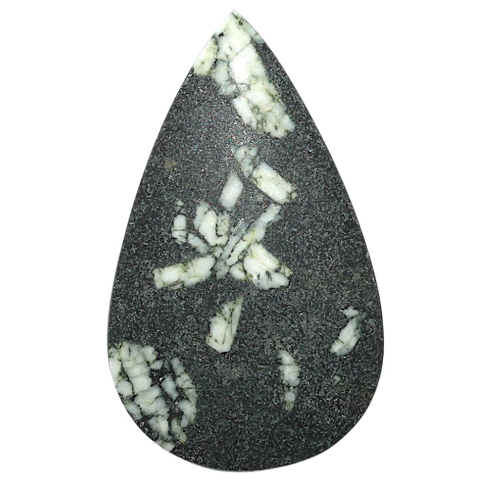 Natural Chinese Writing Stone 20.6x34.25x3.7 mm Pear Shape Polished Gemstone LS162-09315