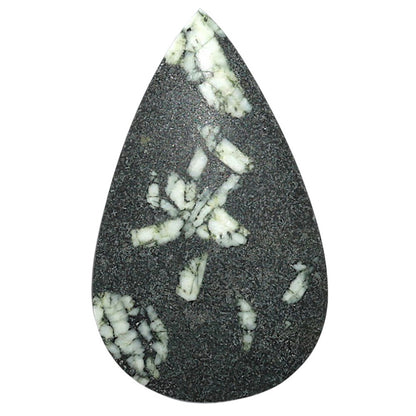 Natural Chinese Writing Stone 20.6x34.25x3.7 mm Pear Shape Polished Gemstone LS162-09315