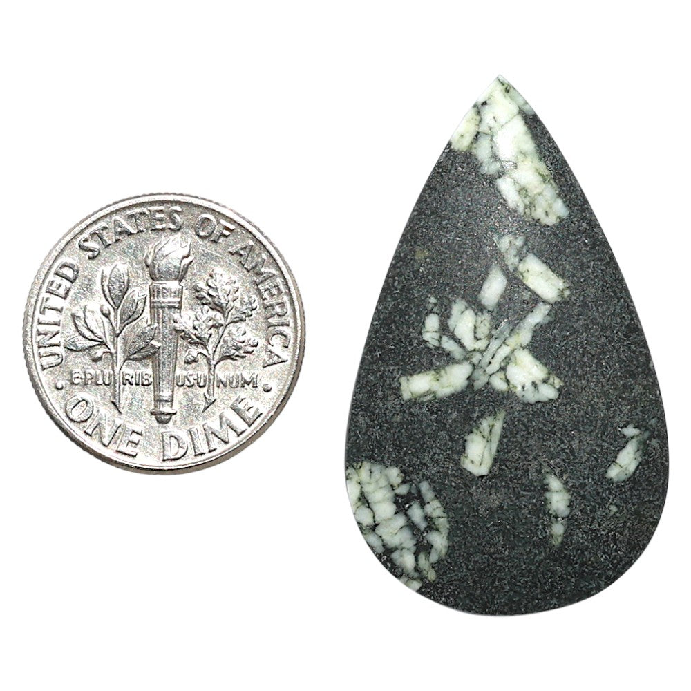 Natural Chinese Writing Stone 20.6x34.25x3.7 mm Pear Shape Polished Gemstone LS162-09315