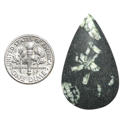 Natural Chinese Writing Stone 20.6x34.25x3.7 mm Pear Shape Polished Gemstone LS162-09315