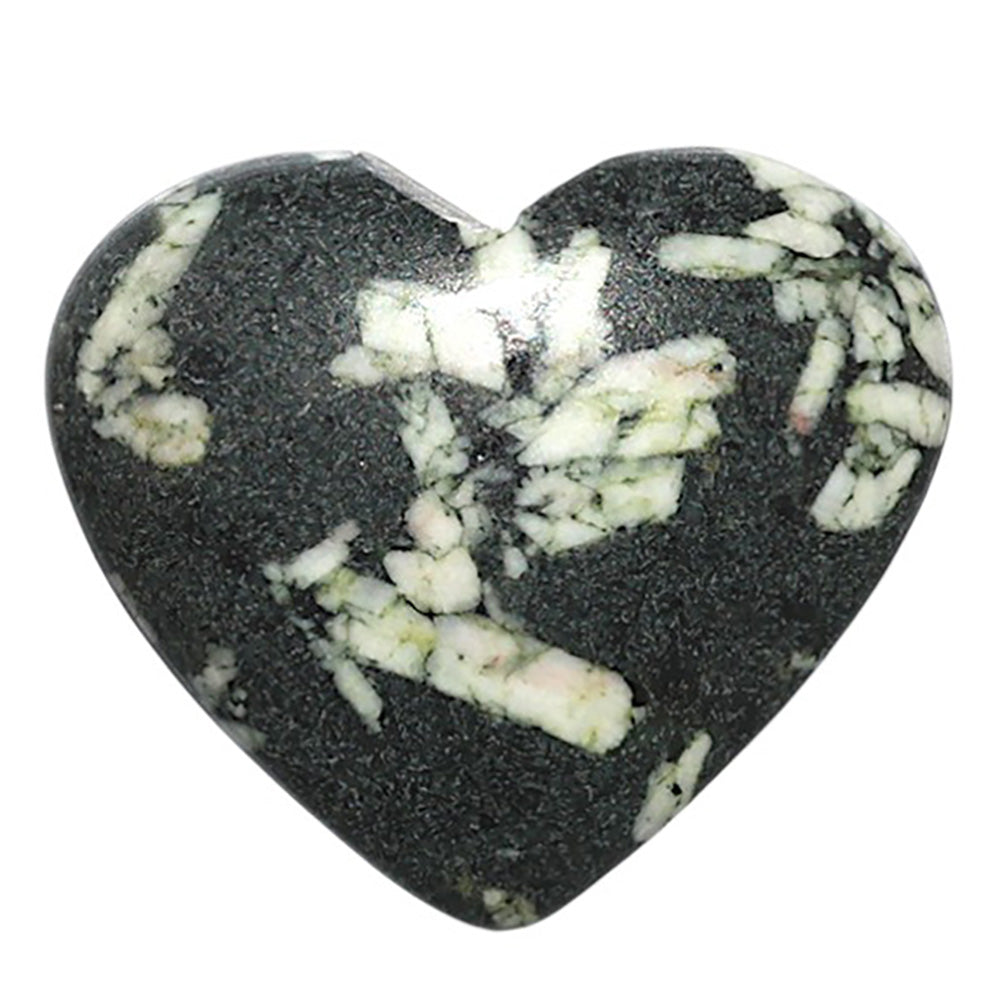 Natural Chinese Writing Stone 21.6x25x5.5 mm Heart Shape Polished Gemstone LS162-09317