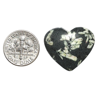 Natural Chinese Writing Stone 21.6x25x5.5 mm Heart Shape Polished Gemstone LS162-09317