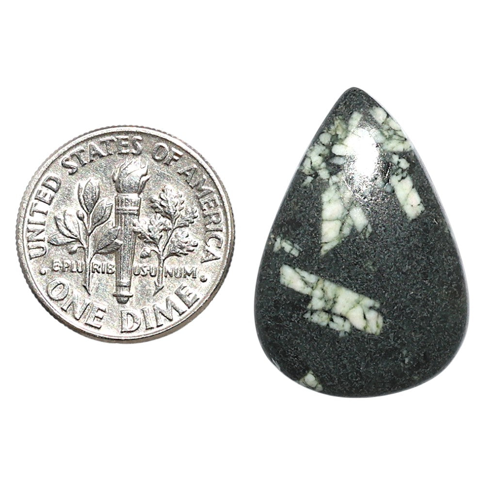 Natural Chinese Writing Stone 17.5x25.3x5 mm Pear Shape Polished Gemstone LS162-09318