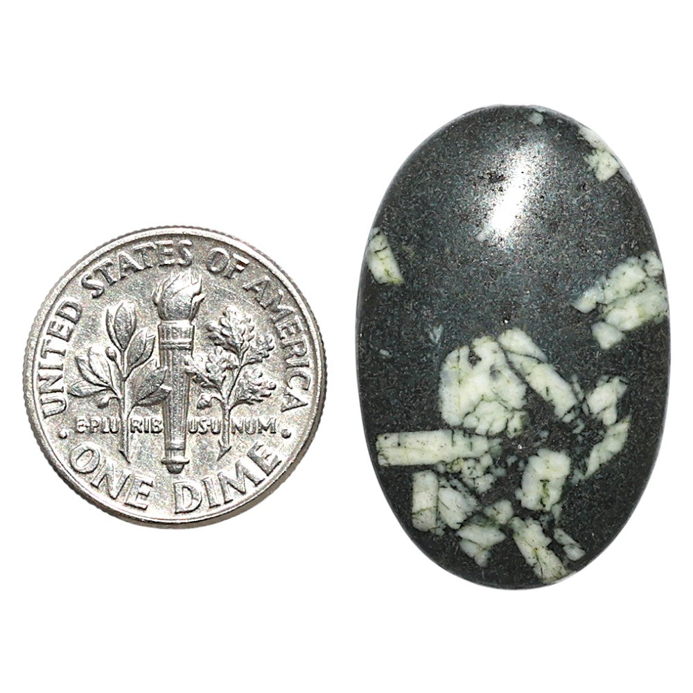 Natural Chinese Writing Stone 18.6x28.5x4.5 mm Oval Shape Polished Gemstone LS162-09319