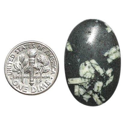 Natural Chinese Writing Stone 18.6x28.5x4.5 mm Oval Shape Polished Gemstone LS162-09319