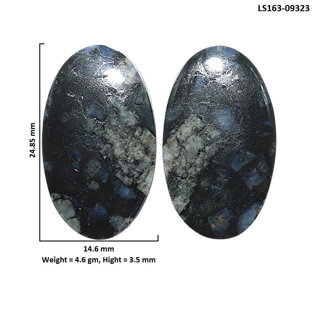 Natural Llanite Blue Opal Crystal Sphere 14.6x24.85x3.5 mm Oval Shape Polished Gemstone LS163-09323