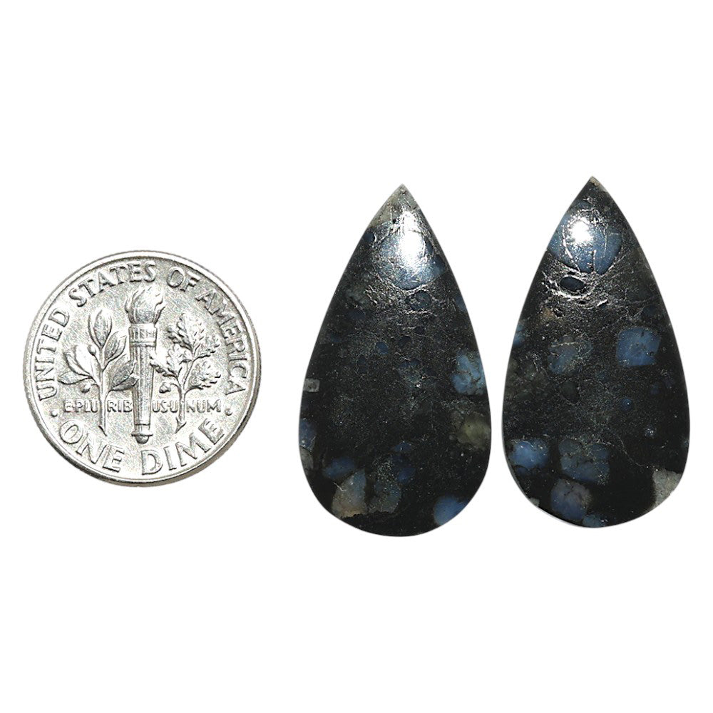 Natural Llanite Blue Opal Crystal Sphere 14.4x26.55x3.5 mm Pear Shape Polished Gemstone LS163-09327
