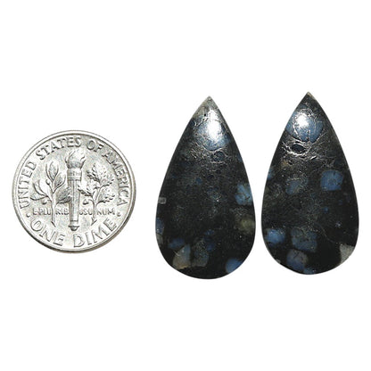 Natural Llanite Blue Opal Crystal Sphere 14.4x26.55x3.5 mm Pear Shape Polished Gemstone LS163-09327