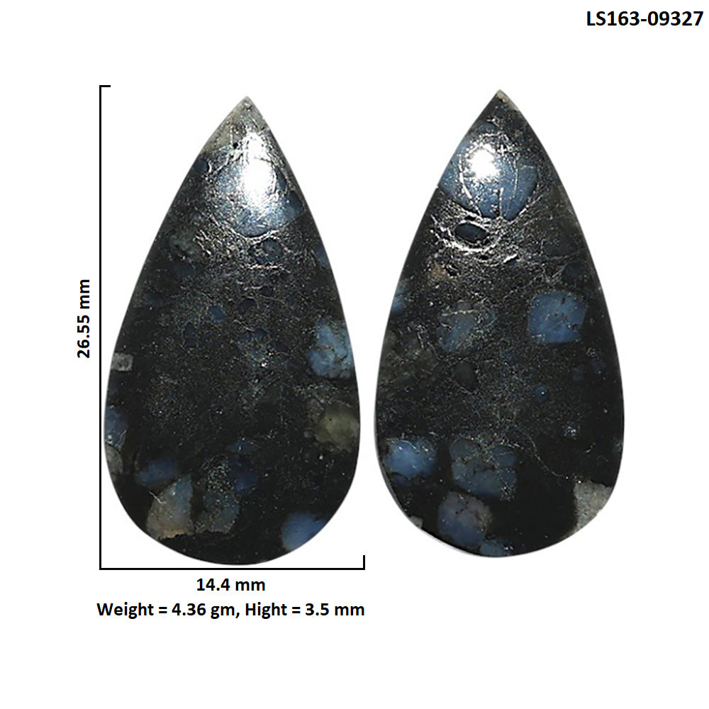 Natural Llanite Blue Opal Crystal Sphere 14.4x26.55x3.5 mm Pear Shape Polished Gemstone LS163-09327
