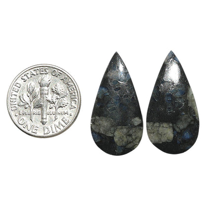 Natural Llanite Blue Opal Crystal Sphere 12.8x25x3.5 mm Pear Shape Polished Gemstone LS163-09328