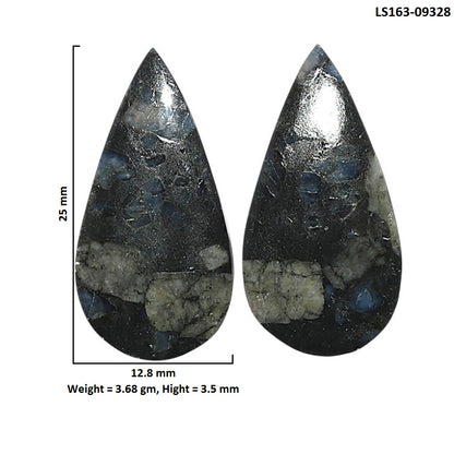 Natural Llanite Blue Opal Crystal Sphere 12.8x25x3.5 mm Pear Shape Polished Gemstone LS163-09328