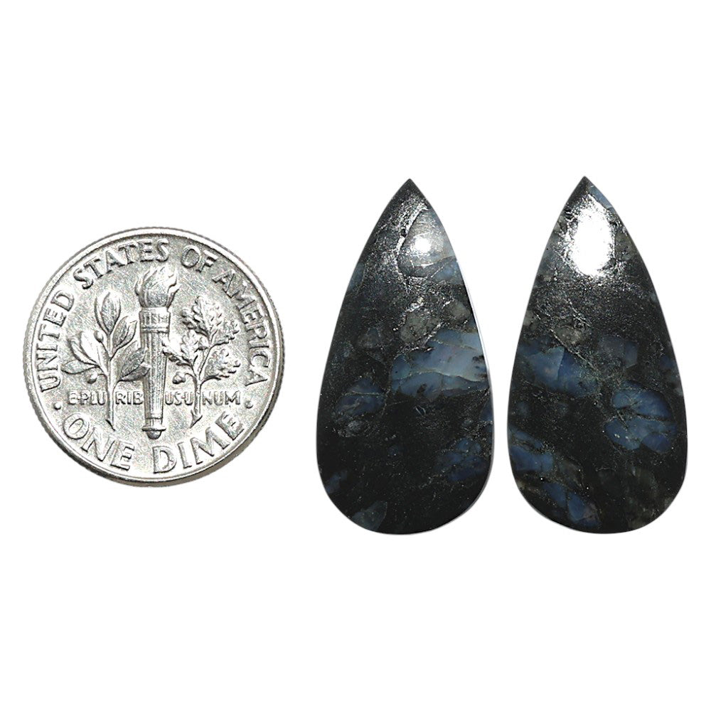 Natural Llanite Blue Opal Crystal Sphere 12.25x24.55x3.7 mm Pear Shape Polished Gemstone LS163-09329