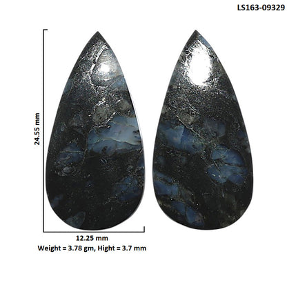 Natural Llanite Blue Opal Crystal Sphere 12.25x24.55x3.7 mm Pear Shape Polished Gemstone LS163-09329