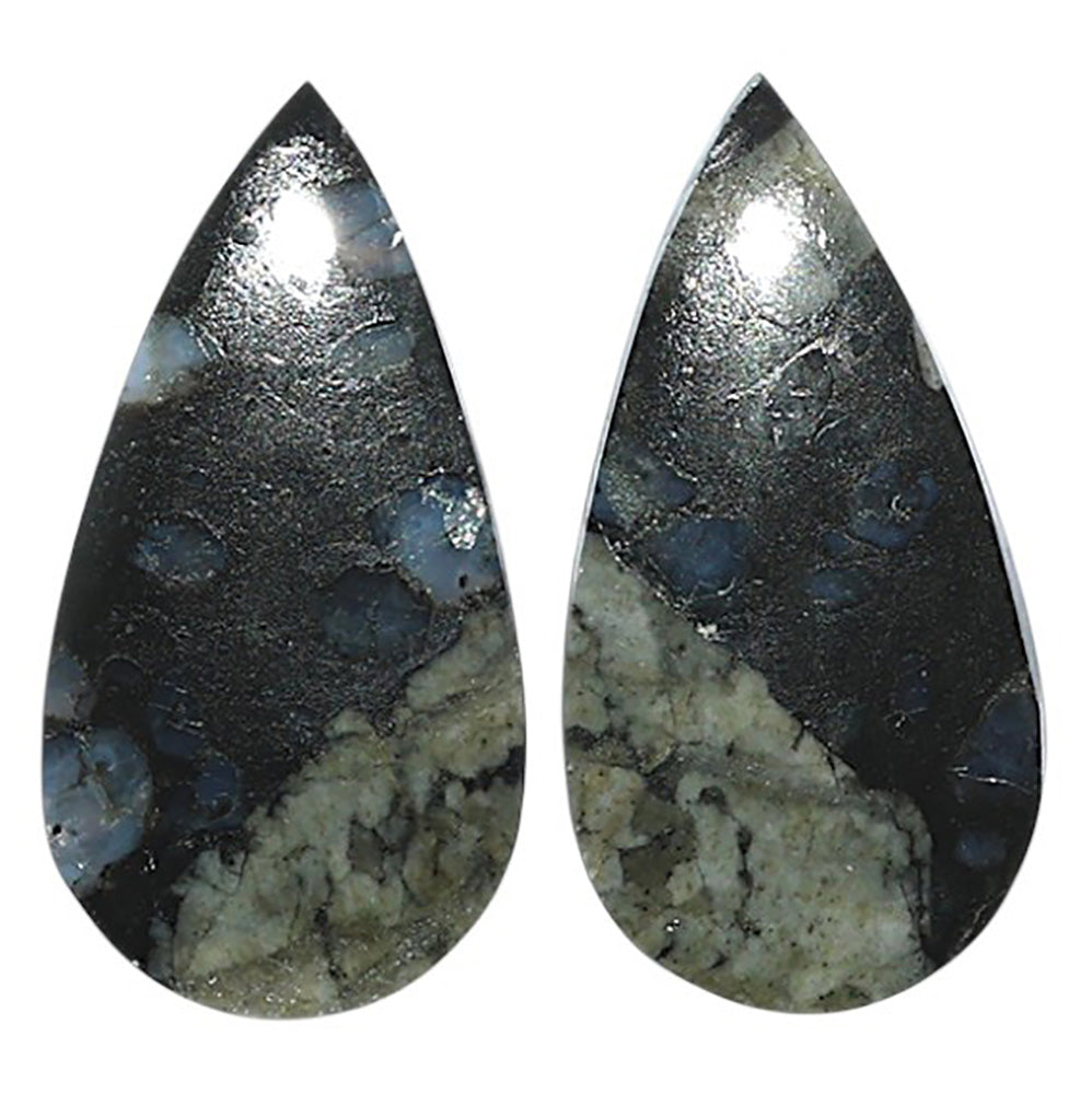 Natural Llanite Blue Opal Crystal Sphere 12.7x24.55x3.5 mm Pear Shape Polished Gemstone LS163-09330