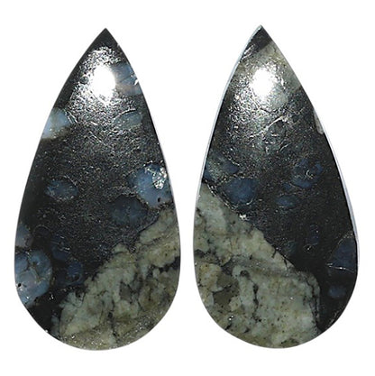 Natural Llanite Blue Opal Crystal Sphere 12.7x24.55x3.5 mm Pear Shape Polished Gemstone LS163-09330