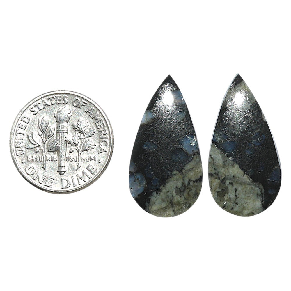 Natural Llanite Blue Opal Crystal Sphere 12.7x24.55x3.5 mm Pear Shape Polished Gemstone LS163-09330