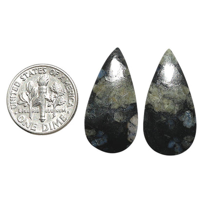 Natural Llanite Blue Opal Crystal Sphere 13.2x26.6x3.5 mm Pear Shape Polished Gemstone LS163-09331