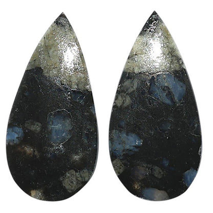 Natural Llanite Blue Opal Crystal Sphere 12.6x25.85x3.5 mm Pear Shape Polished Gemstone LS163-09332