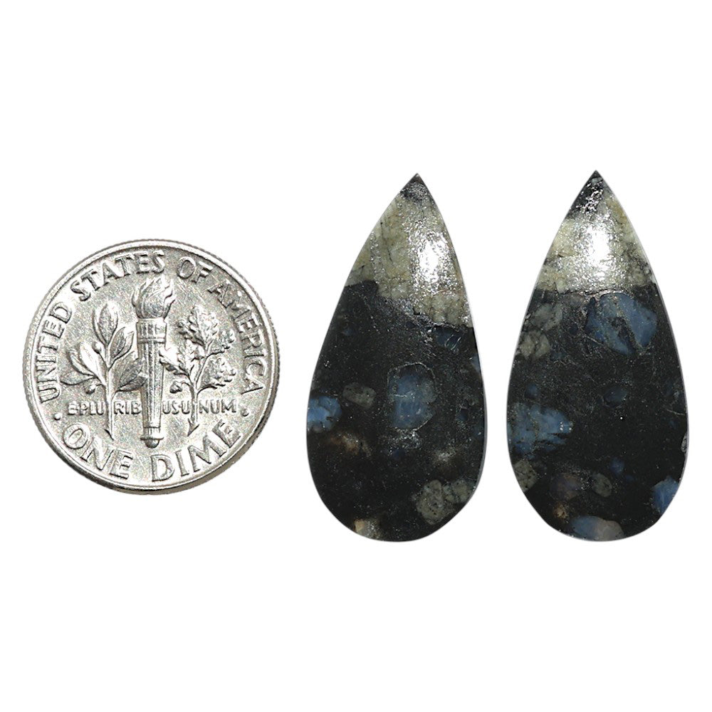 Natural Llanite Blue Opal Crystal Sphere 12.6x25.85x3.5 mm Pear Shape Polished Gemstone LS163-09332