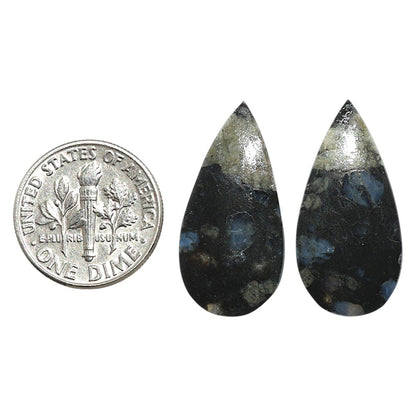 Natural Llanite Blue Opal Crystal Sphere 12.6x25.85x3.5 mm Pear Shape Polished Gemstone LS163-09332