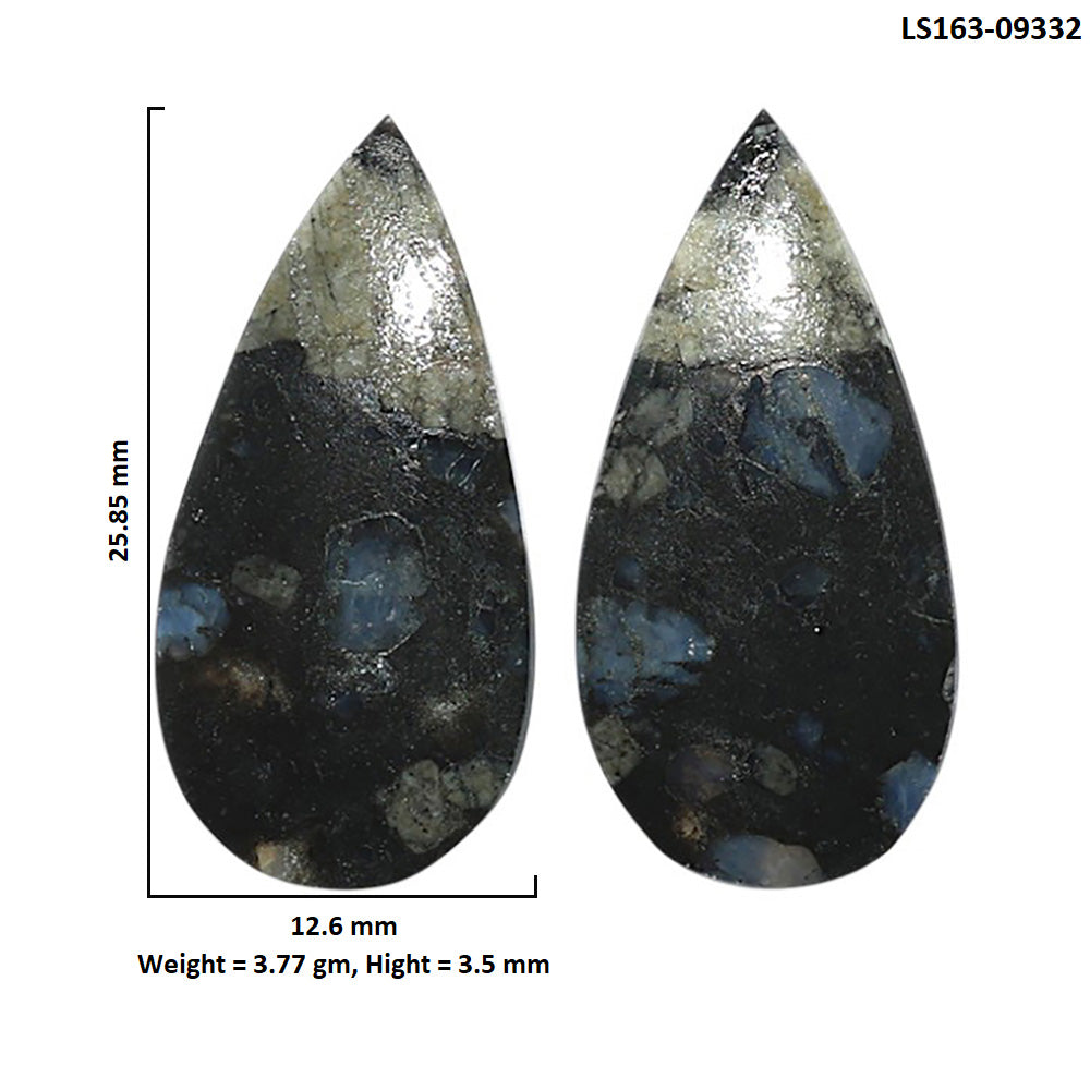 Natural Llanite Blue Opal Crystal Sphere 12.6x25.85x3.5 mm Pear Shape Polished Gemstone LS163-09332