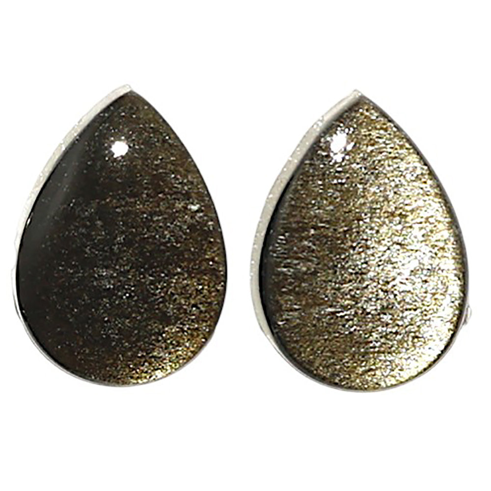 Natural Silver Obsidian 10x14x4 mm Pear Shape Polished Gemstone LS164-010232